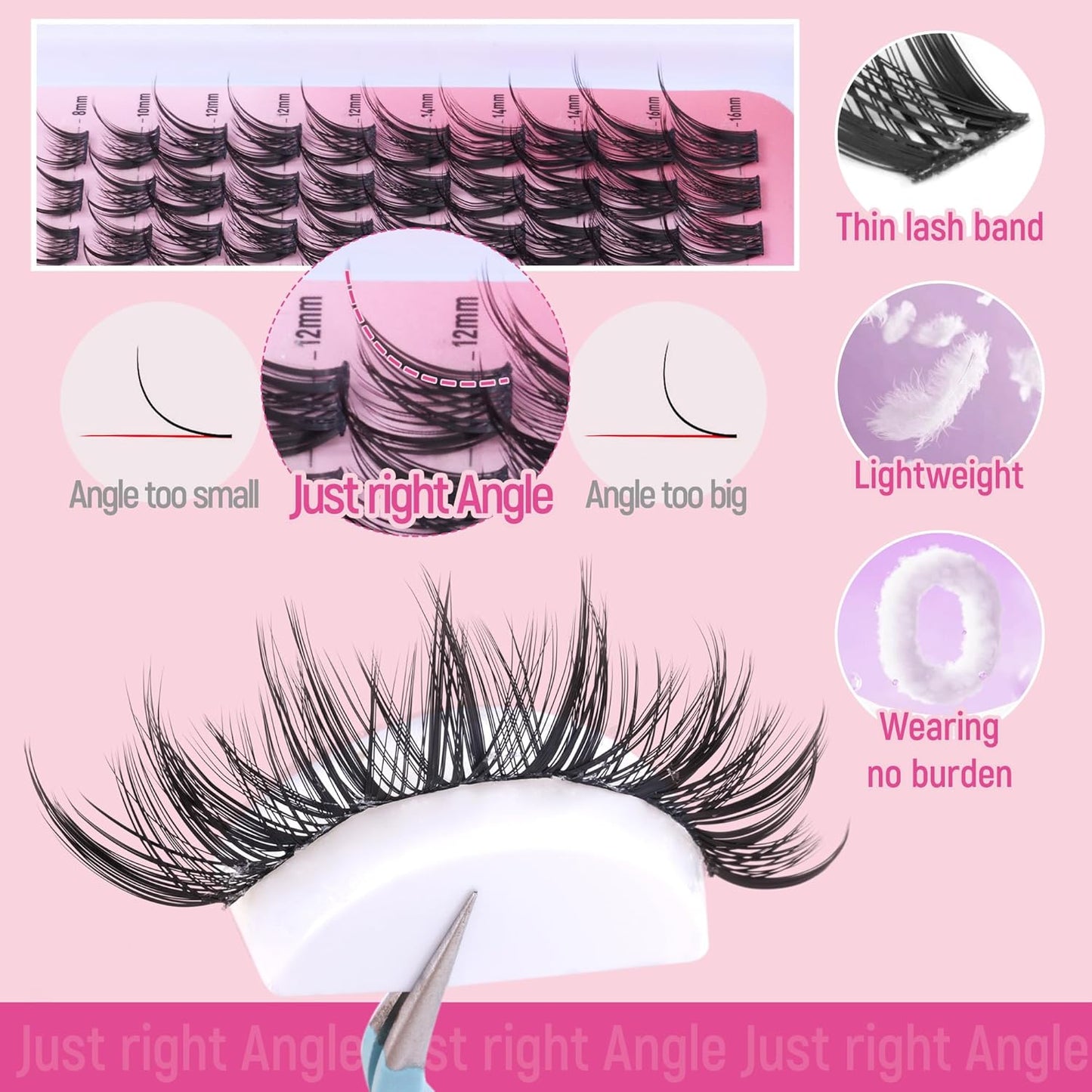Wispy Lash Clusters - Natural Individual Eyelash Extensions for DIY Looks | 8-16mm Manga Style