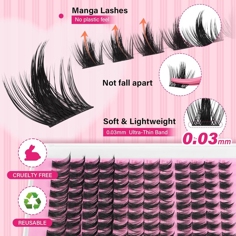 Manga Lash Clusters - California Sunset Eyelash Extensions | 10-18 Mixed, Reusable & Comfortable