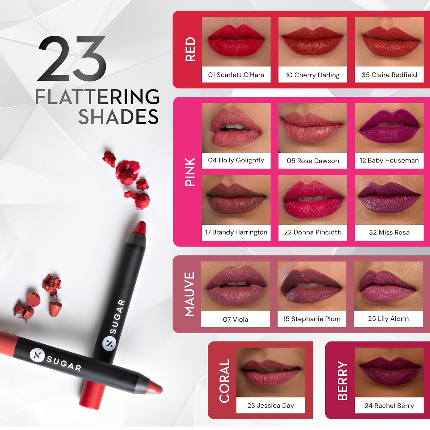 SUGAR Cosmetics Matte Crayon Lipstick - Long-Lasting 8+ Hours | 2.8g Rose Dawson