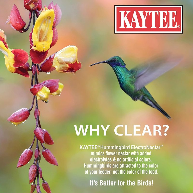Kaytee Hummingbird ElectroNectar - Ready-to-Use Wild Bird Food, 64 Ounces for Vibrant Hummingbirds