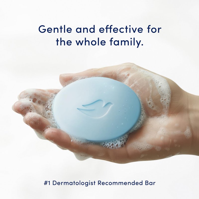Dove Beauty Bar Soap Antibacterial Care 2 Count For Clean, Moisturized Skin, Removes Bacteria 3.75 oz