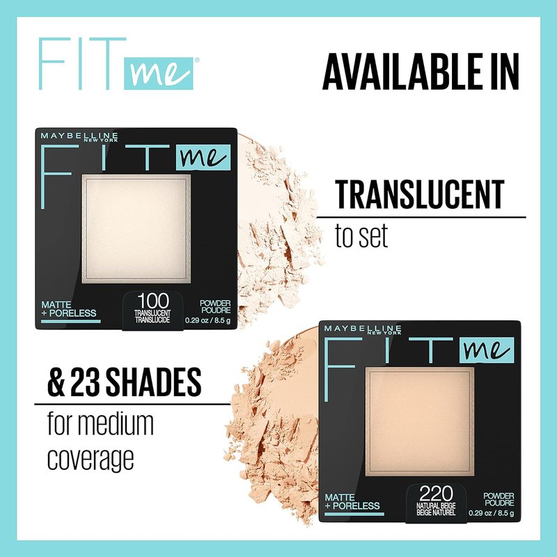 Maybelline Fit Me Matte + Poreless Pressed Face Powder - Golden Caramel, 1 Count (Pack of 2)