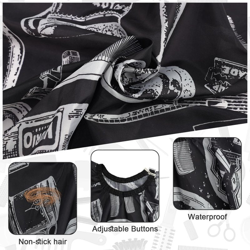 NICEMOVIC Hair Cutting Barber Cape for Men Women Kids with Neck Duster Brush and Barber Brush, Professional Barber Accessories Cleaning Supplies for Salon Haircut Styling