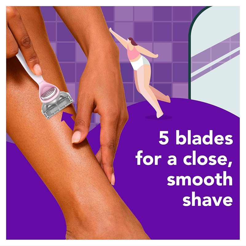Joy Razors for Women - Lavender Razor Handle & 4 Blade Refills | Skin Irritation Protection