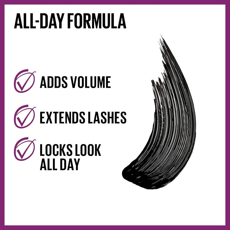 Maybelline The Falsies Lash Lift Mascara - Volumizing & Lengthening | Blackest Black, 1 Count
