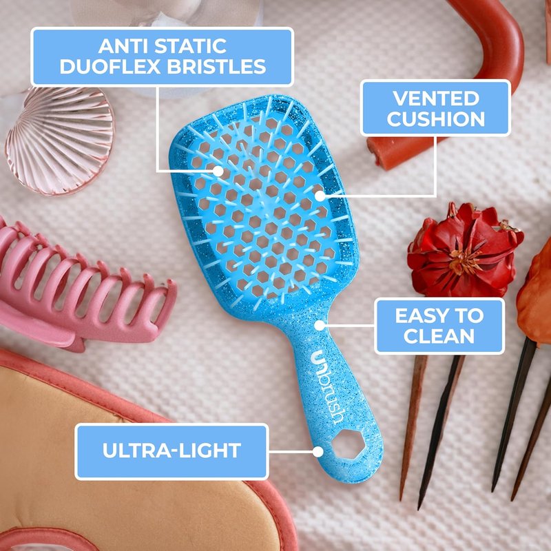FHI Heat Mini Detangler Brush - Pain-Free Brushing for All Hair Types | Lightweight, Anti-Static Bristles