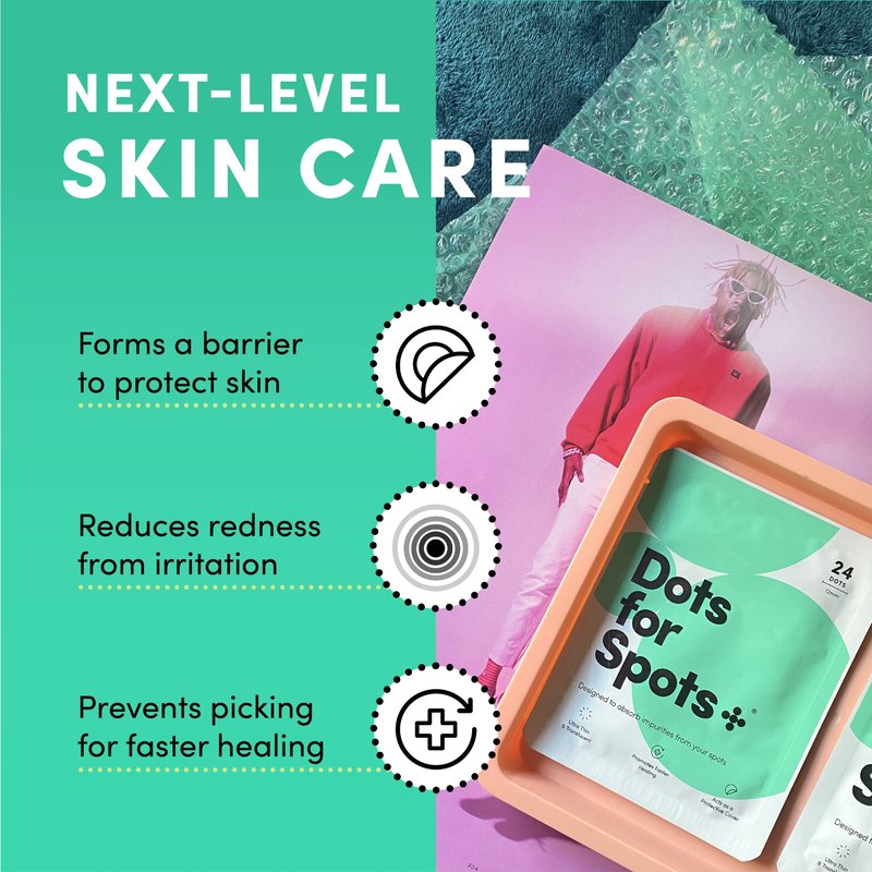 Dots for Spots Patches For Face - Fast Acting, Translucent Hydrocolloid Patches - Made in South Korea - Vegan, Cruelty Free - (24 count)
