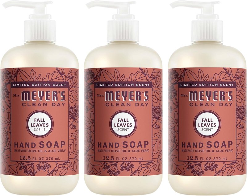 Mrs. Meyer's Hand Soap - Fall Leaves Scent, 12.5 Fl Oz Bottle | 3 Pack for Home Care