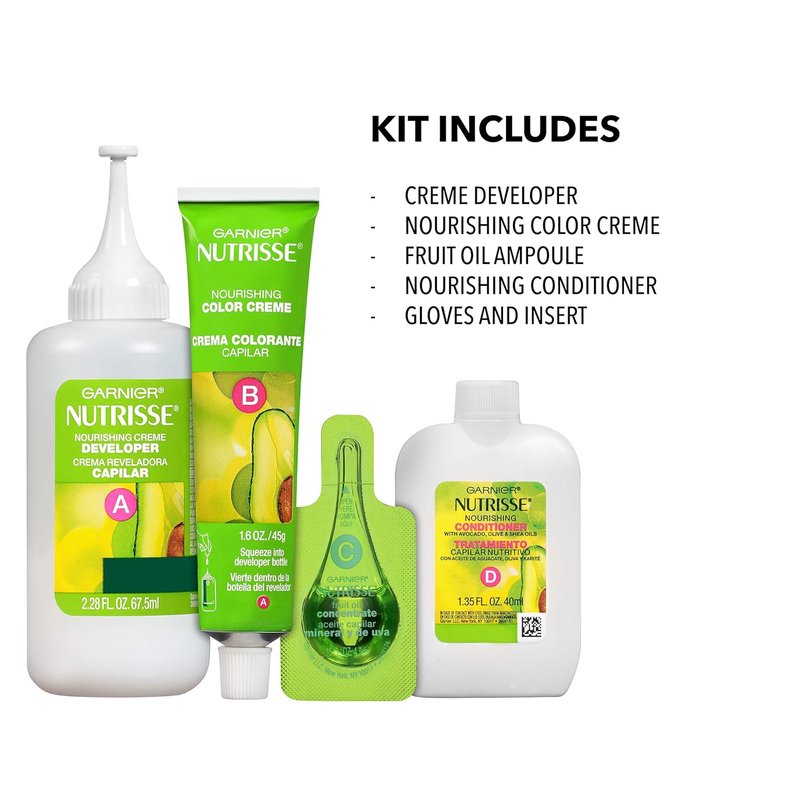 Garnier Nutrisse Nourishing Color Crème - 20 Soft Black (Black Tea) | 3-Pack for Vibrant Color