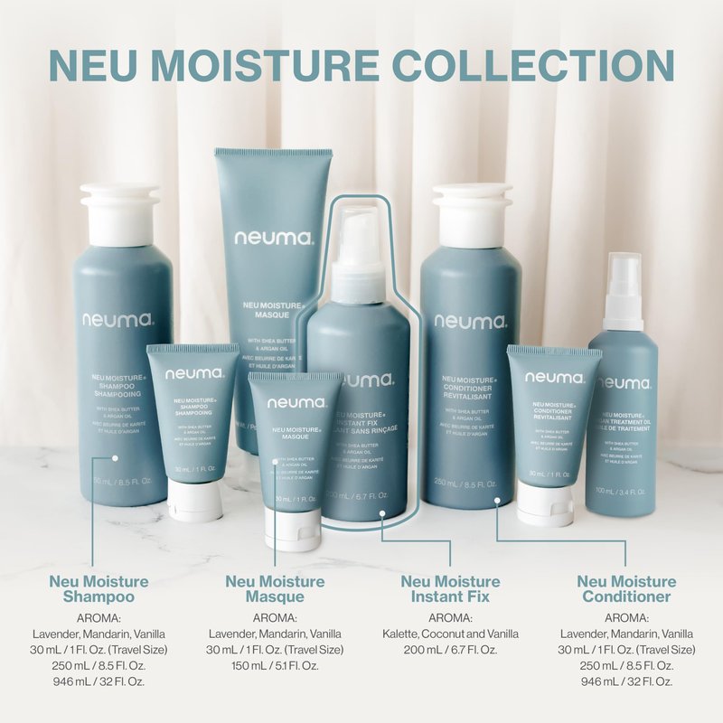 Neuma Neu Moisture Leave-In Hair Treatment Spray | Detangling Spray With Heat Protection | Nourishing Hydration With Shea Butter & Argan Oil For All Types of Hairs