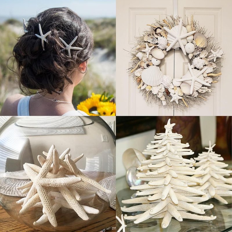20 PCS Small Starfish for Crafts 2" to 4" Natural Starfish Decor Bulk, for Wedding Beach Theme Decor Home DIY Crafts Decor Christmas Tree Starfish Ornaments