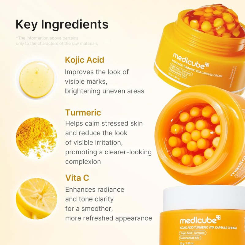 Medicube Capsule Cream - Kojic Acid & Turmeric for Uneven Skin Tone | Radiance & Tone Renewal | 1.86 oz
