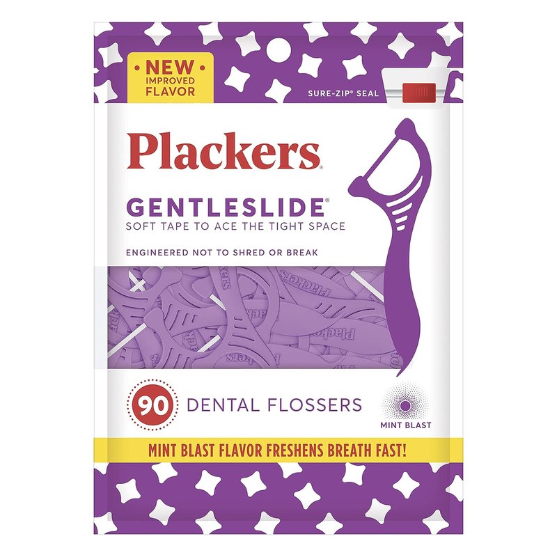 Plackers Gentleslide Flosser - Gentle Dental Care for Sensitive Gums | 90 Count