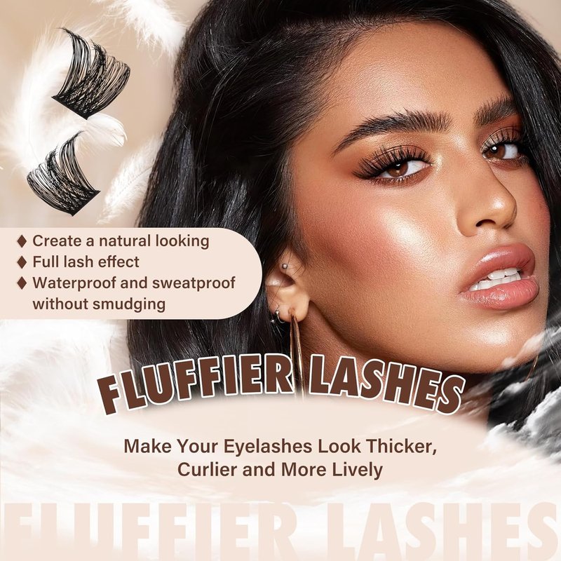 Miss Bella Lash Clusters Kit - Complete Eyelash Extension Set with Bond, Seal & Applicator | 8-18 Mix