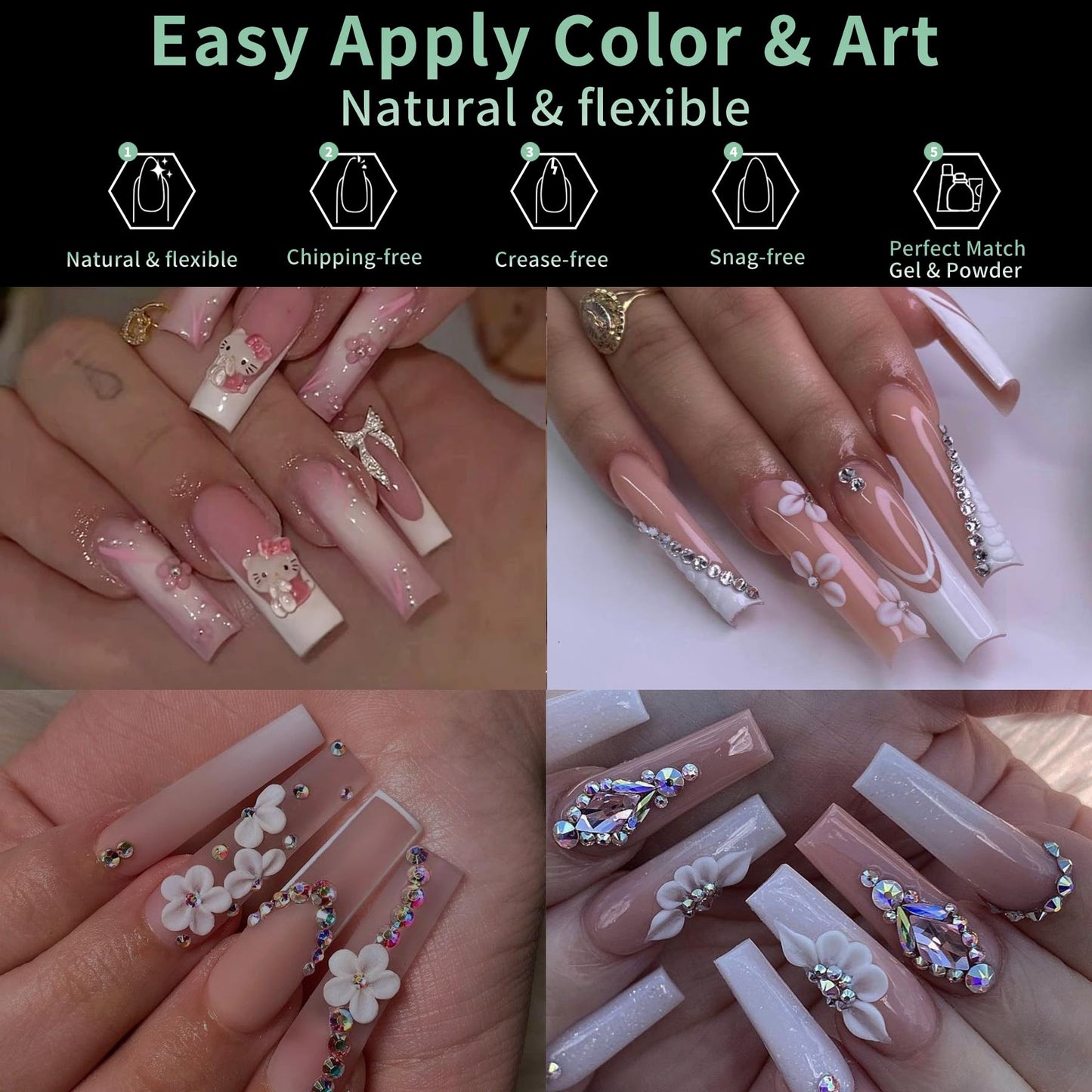 XXL Long Square Nail Tips, 120pcs Acrylic Fake Nails Gel Nail Tips Soft, Full Cover Pre-Shaped Matte Clear Press on Nails for Extension, Diy at Home Manicure 12 Sizes