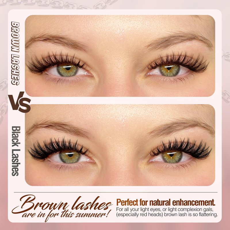 Mavphnee Brown Eyelash Clusters Wispy Lash Extension Cluster Natural Individual Lashes Dark Brown Cluster Eyelash Extensions Fairy Cluster Lashes Thin Band C-Curly DIY Lash Pack (132Pcs, 8-16MM)