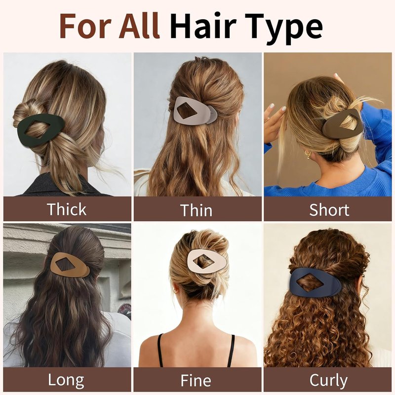 Flat Hair Clips for Women - 10 PCS Medium Matte Claw Clips, 4.2 Inch Strong Hold Non-Slip | Dark Coffee