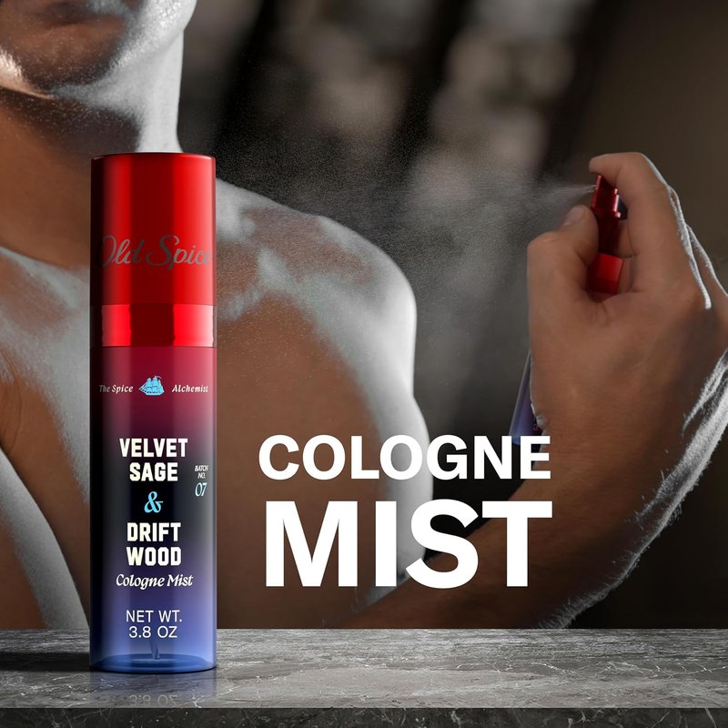 Old Spice Cologne Mist for Men - Spice Alchemist Collection | Velvet Sage & Driftwood, 3.8 oz