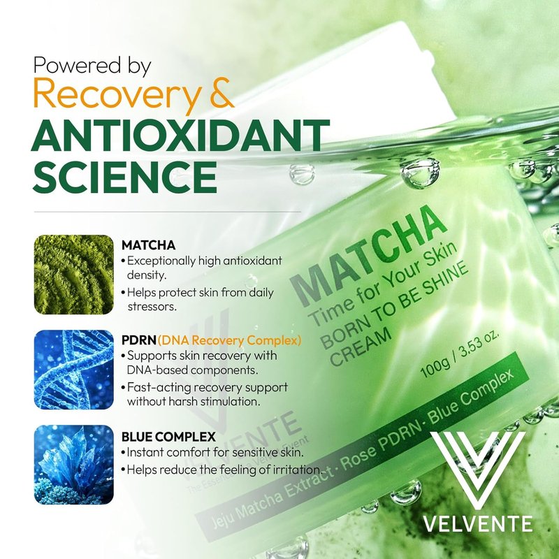 Skiennix Matcha Facial Moisturizer - Hydrating Rose PDRN Cream for Anti-Aging & Radiance | 3.53 oz