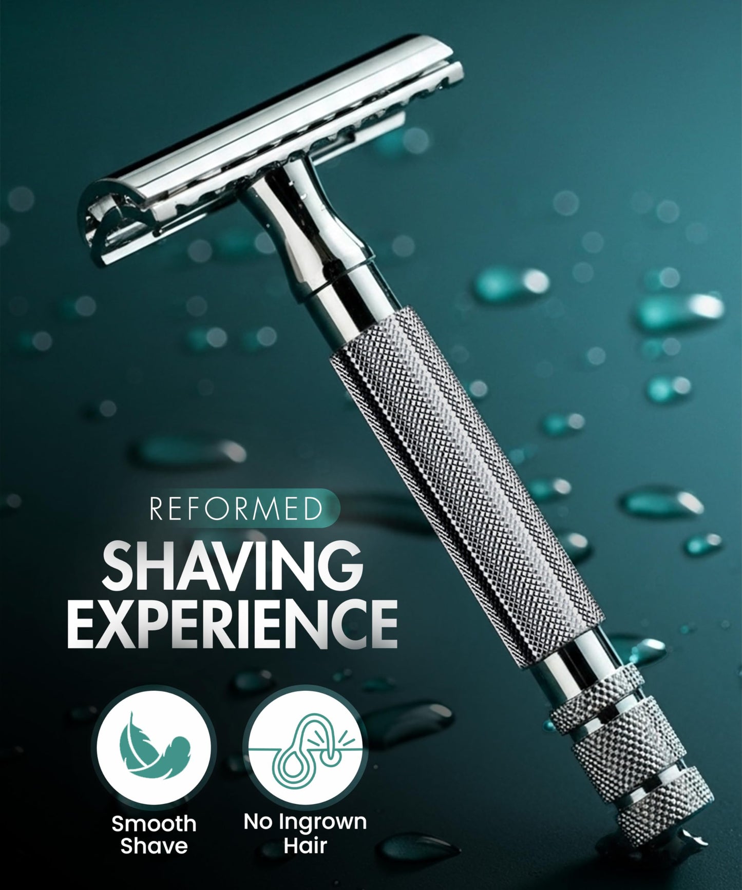 Utopia Care Double Edge Safety Razor for Men & Women with 10 Premium Stainless Steel Blade Refills, Reusable Single Blade Razor, Silver