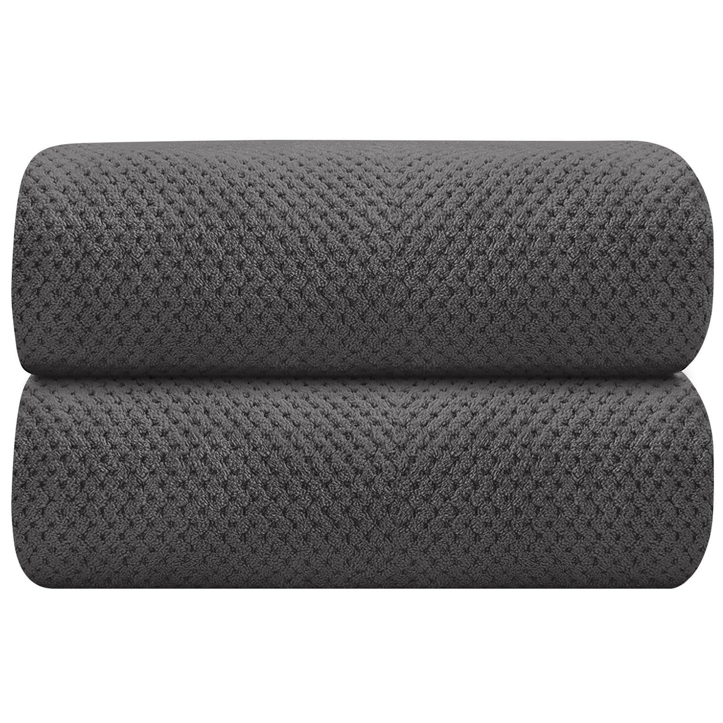 HOMEXCEL Grey Bath Towels 2 Pack, Microfiber Bathroom Towel, Super Soft Highly Absorbent Bath Towel Set, Quick Drying Towels for Sport, Yoga, SPA, Fitness