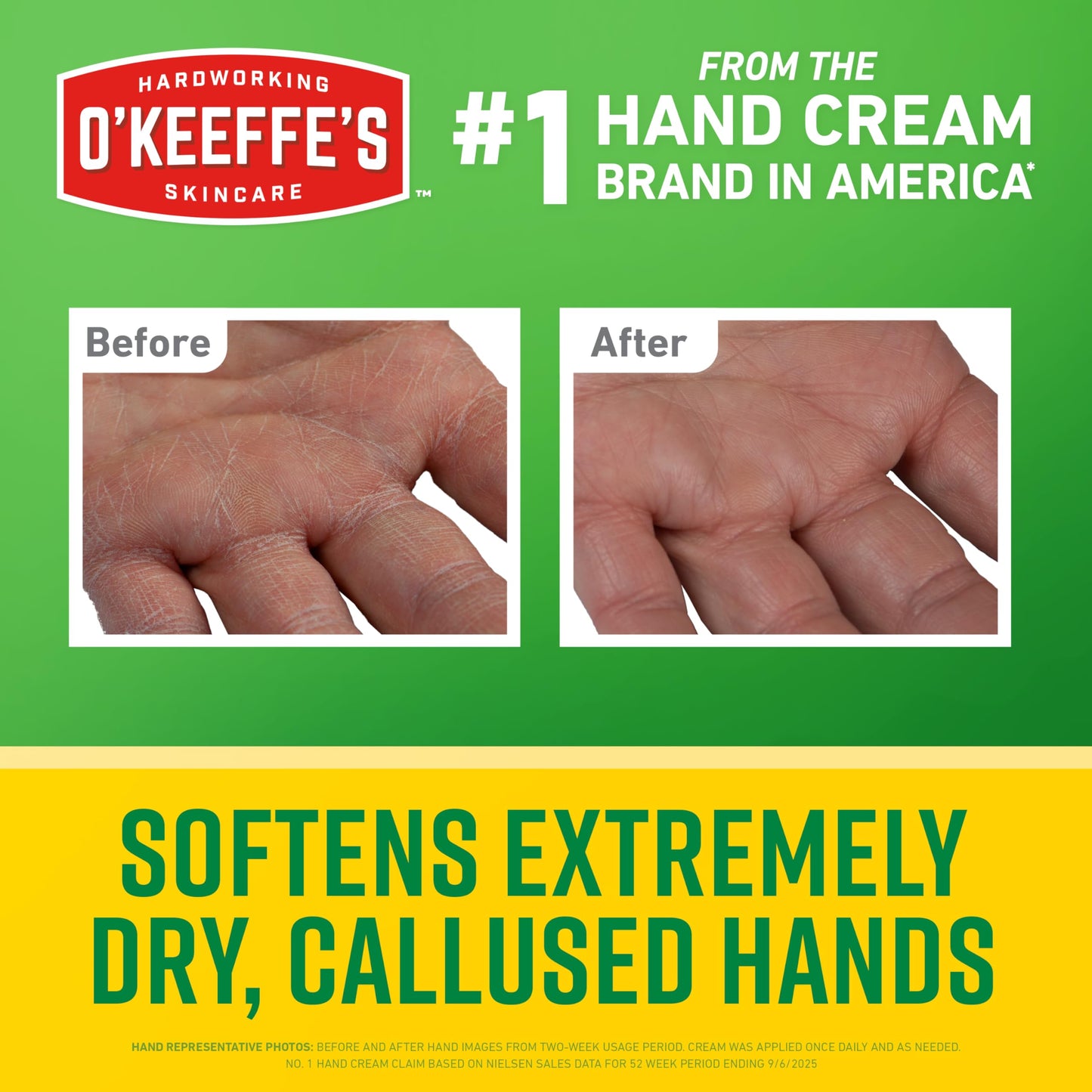 O'Keeffe's Working Hands Intense Renewal Hand Cream with Urea, 3 oz Tube (Pack of 1) – Softens & Smooths Extremely Dry, Callused Hands