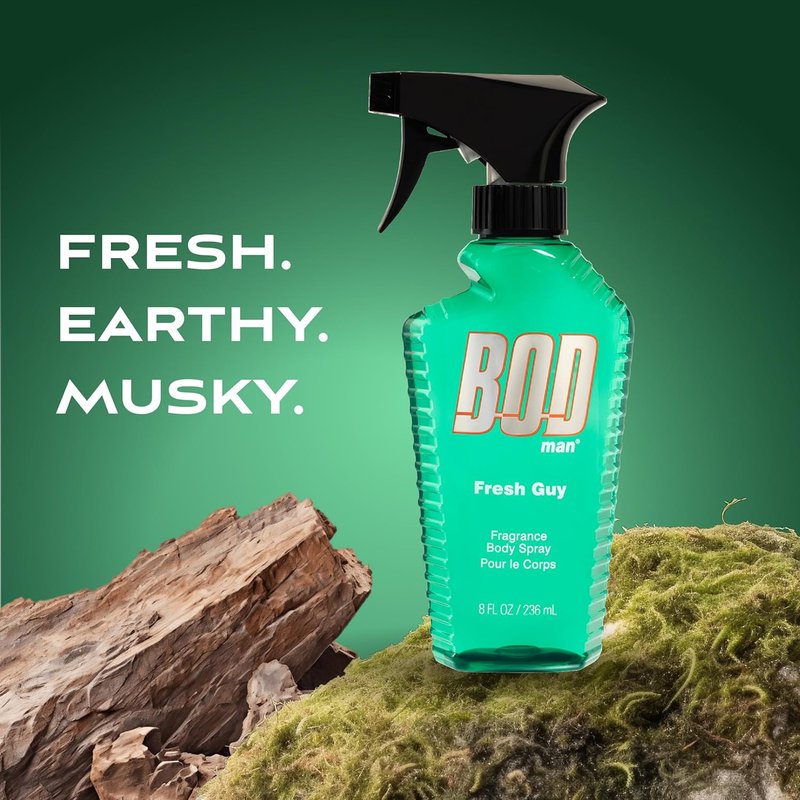 BOD Man Fragrance Body Spray - Most Wanted & Fresh Guy | 8 Fl Oz Each for All-Day Freshness