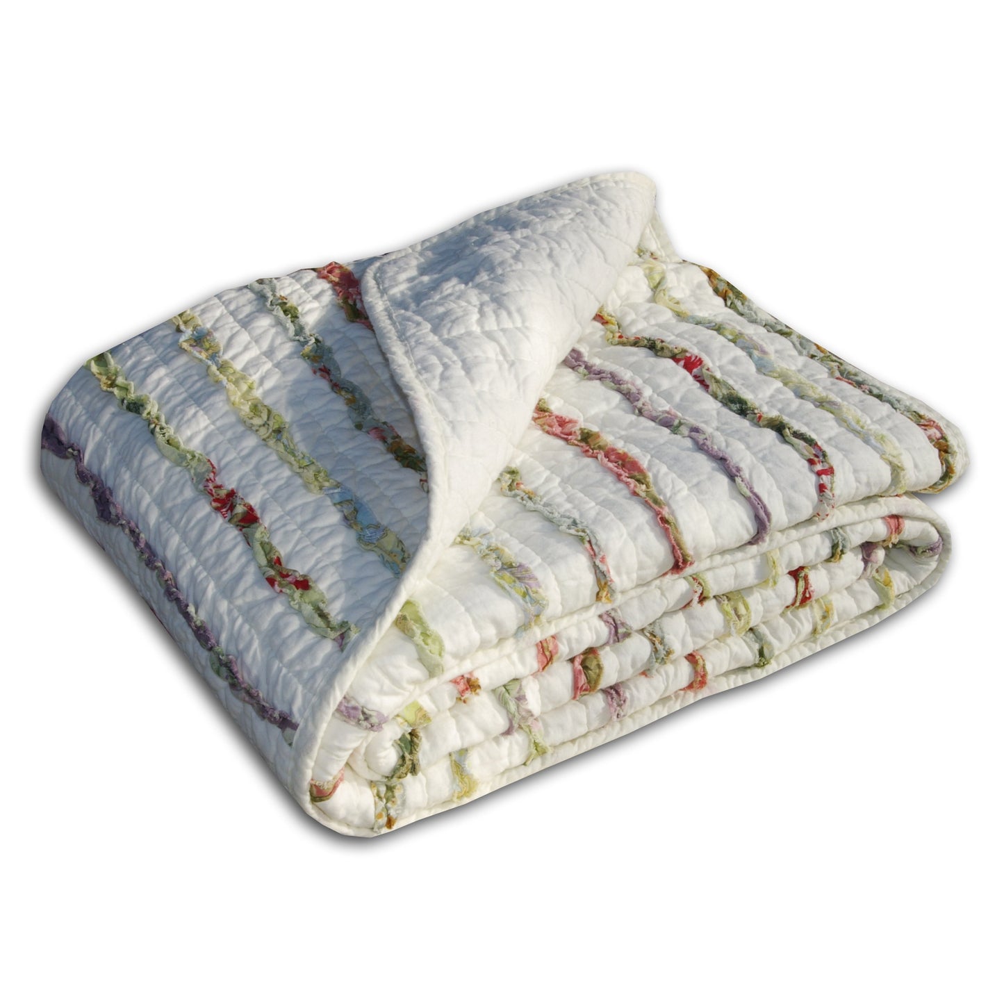 Greenland Home 100% Cotton Bella Ruffle Textured Throw Blanket, 50x60 in., Multi-Colored