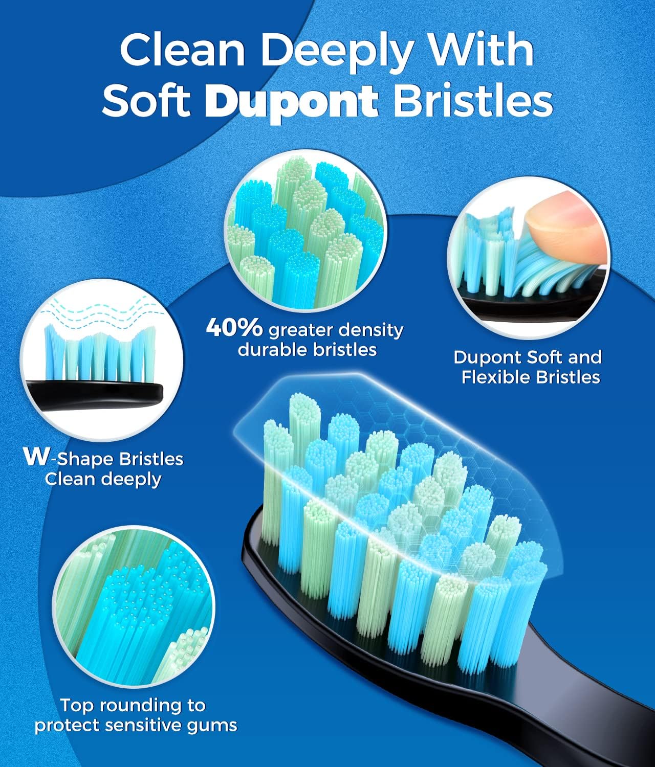 TEETHEORY Sonic Electric Toothbrush for Adults - 8 Brush Heads, 40000 VPM Deep Clean, 5 Modes, Rechargeable
