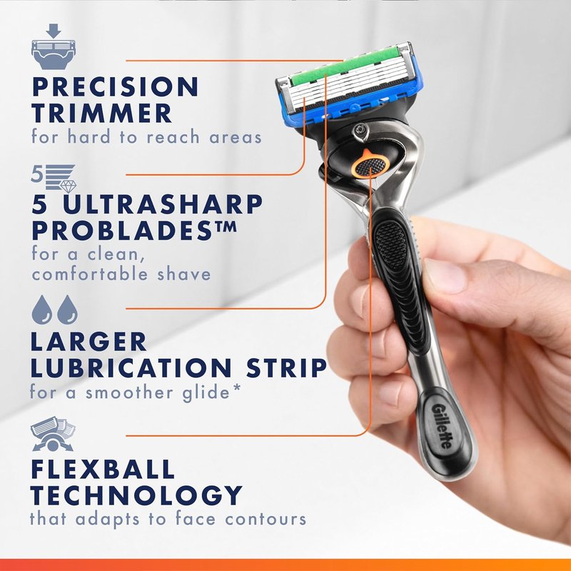 Gillette Fusion5 ProGlide Razor Refills - 10 Count + Shield Refills - 14 Total Blades for Men