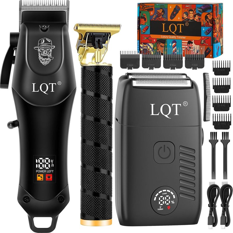 Hair Clippers for Men Professional, Beard Trimmer Kits & Sets, Electric Shavers, Hair Clippers & Trimmer Ceramic T-Blade, for Barber,for Men (Black)