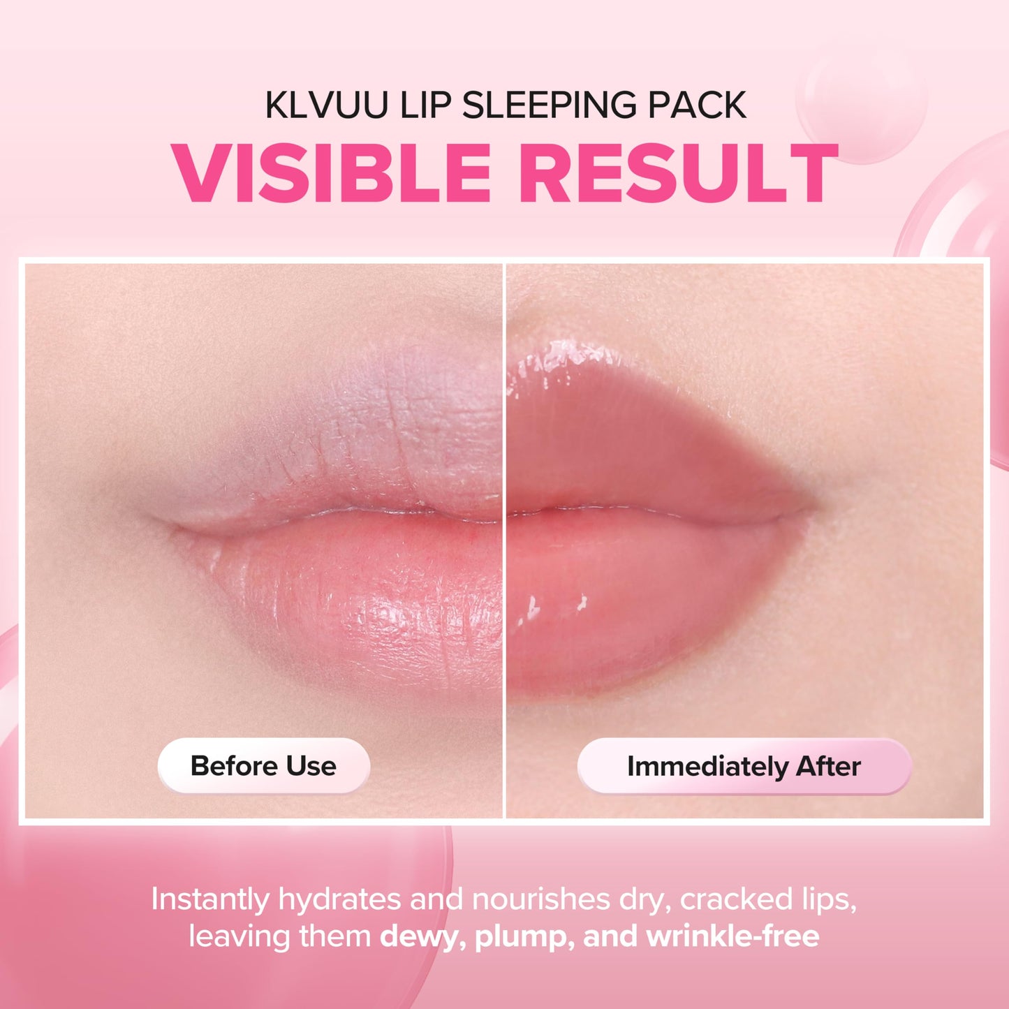 Klavuu Lip Mask Set (2PCS) – Overnight Deep Hydrating Korean Lip Balm Treatment for Very Dry, Chapped Lips | Lip Lightening & Plumping with Instant Hydration | Gentle Exfoliating (Berry & Vanilla)