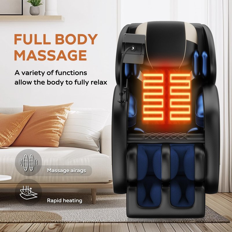 2026 Massage Chair Full Body, Zero Gravity SL-Track Shiatsu Massage Recliner, with Zero Gravity, with Full Body Air Pressure, Heat, APP Control, 6 Fix Point Rollers, Airbags, Deep Yoga Stretch (Black)