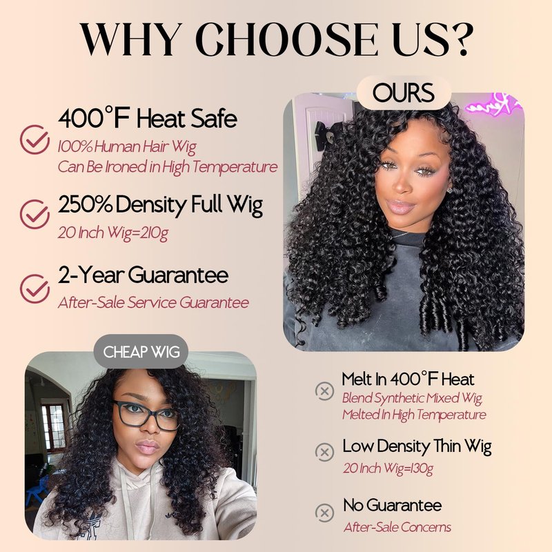 250% Density Burmese Curly Half Wig,100% Human Hair,[2-Year Life,175g],Glueless 3 In 1 Seamless Flip Over Half Wigs Human Hair for Black Women No Glue No Lace Wig with Spiral Ends 16 Inch