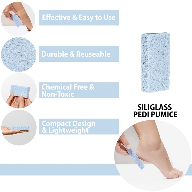 Artist Land Pumice Stone for Feet – 3 Pack Foot Scrubber Dead Skin Remover – Spain Made Glass Pumice Stone for Hard Skin and Foot Callus Remover – Exfoliating Foot Scrubber
