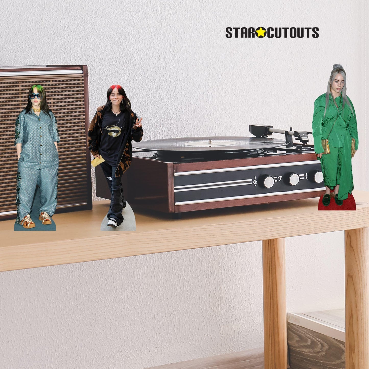 Star Cutouts CS1395 B Eilish Shelf Top Cardboard Cutout Pack – 31cm, Music Fans & Room Display