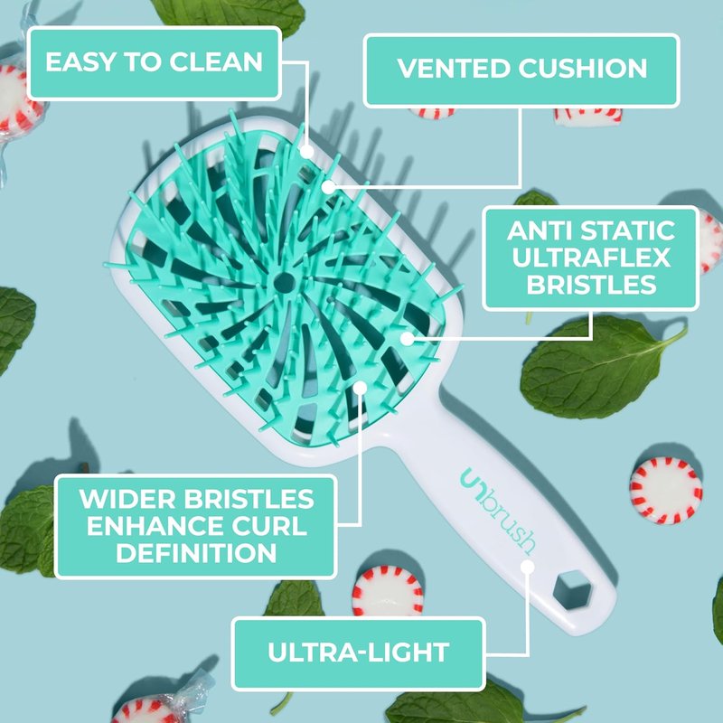 FHI Heat UNbrush Plus - Gentle Curly Hair Detangling Brush for Wet/Dry Hair | 84 UltraFlex Bristles, Lightweight Design