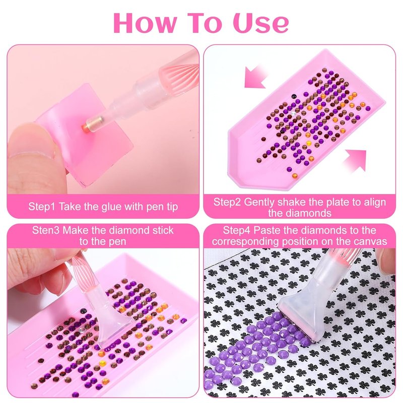 Rhinestone Picker Tool Kit - Dual-Ended Applicator Pen with Tray & Replacement Tips for DIY Nail Art