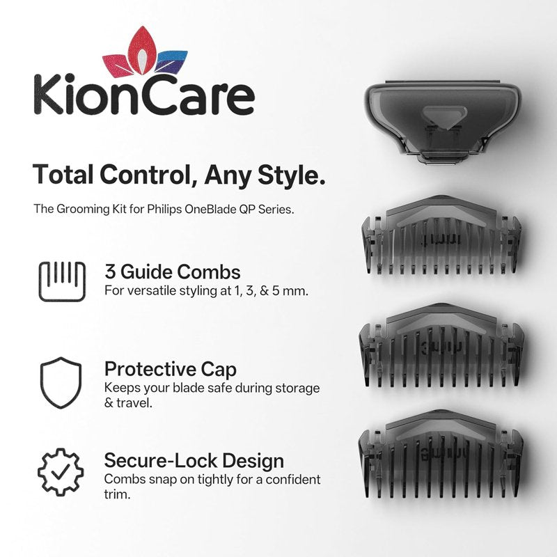 Philips Norelco OneBlade Guards Kit - 1/3/5mm Guide Combs & Protective Cap