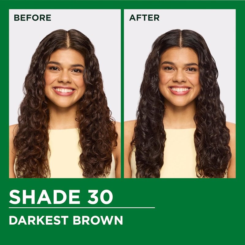 Garnier Nutrisse Ultra Crème Hair Color - Permanent Vegan Hair Dye for 100% Gray Coverage | 30 Darkest Brown (Sweet Cola), 2 Count