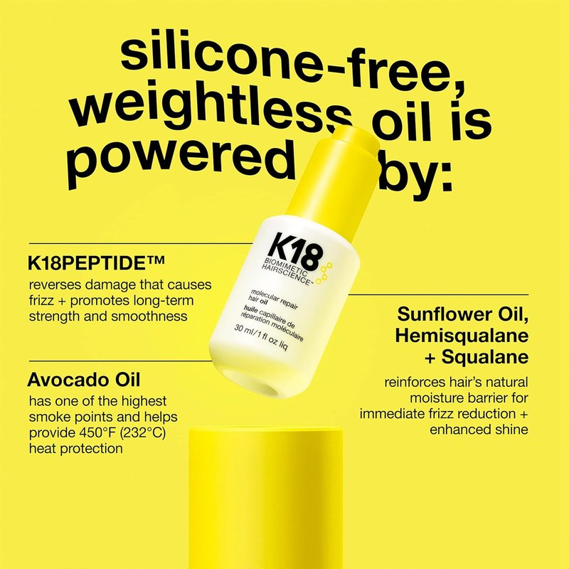 K18 Detox Shampoo & Hair Oil Bundle - Color Safe Clarifying Shampoo (8.5oz) & Strengthening Oil (30ml)