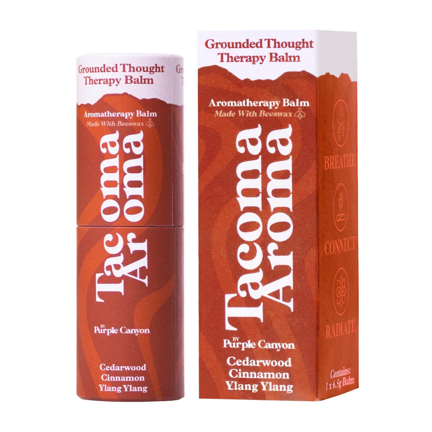 Essential Oils Balm Stick | Grounded Thought Aromatherapy Balm | All Natural Body Balm | Cedarwood, Cinnamon & Ylang Ylang Essential Oils Blend To Support Concentration and Focus | 6.5 grams