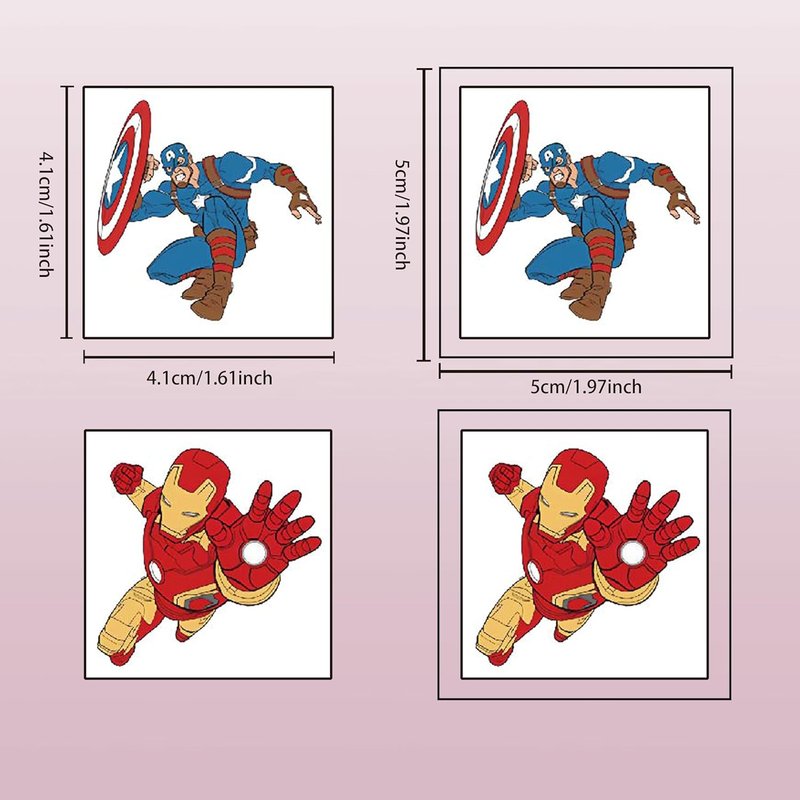 Cartoon Avenger Temporary Tattoos for Kids - 40 Sheets of Fun Party Favors | Perfect for Birthdays, Rewards & Activities