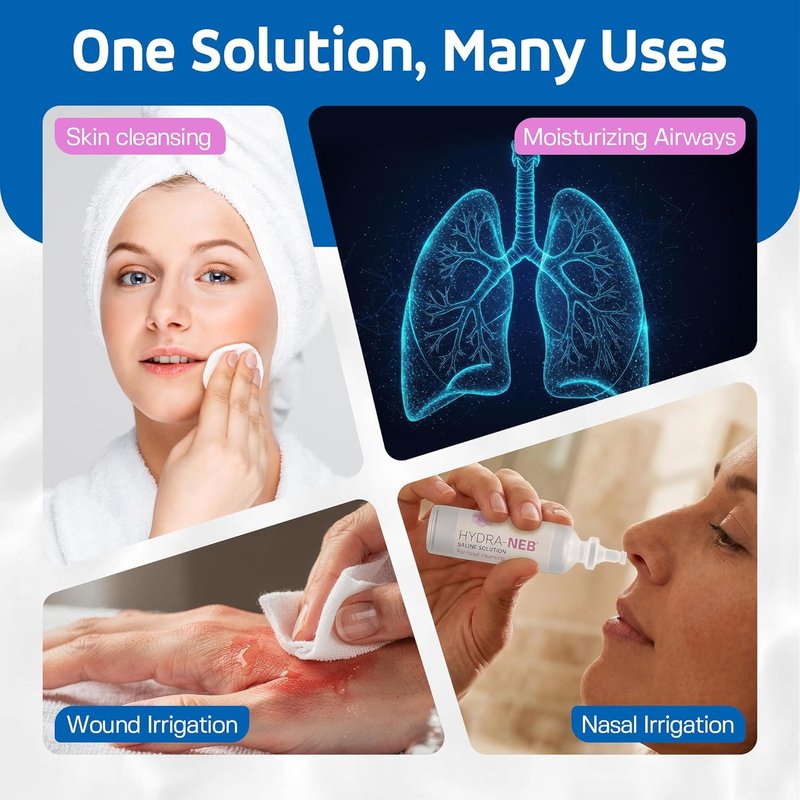 0.9% Saline Solution - Sodium Chloride Nasal Irrigation & Moisturizing for All Ages | 125 ml