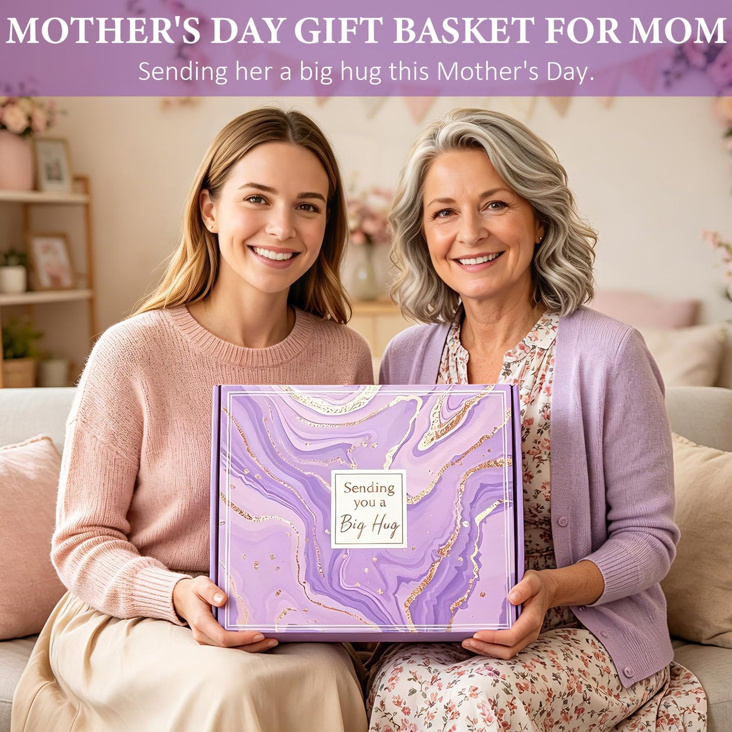 Birthday Gifts for Women Self Care Get Well Soon Gifts, Lavender Relaxing Spa Bath Gift Basket Care Package w/ Flannel Blanket 40 OZ Tumbler, Mother's Day Gift for Mom Her Wife Girlfriend Grandma