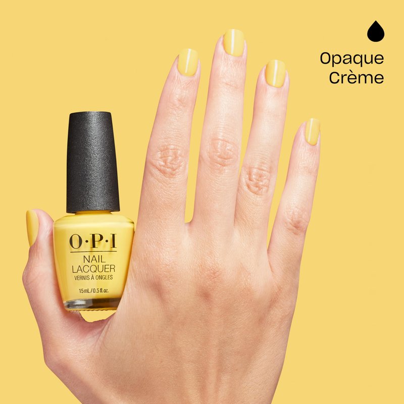 OPI Nail Lacquer Daffodil Duck Walk | Opaque Bright Yellow Crème Chip Resistant Nail Polish | Make 'Em Jelly! Collection | Summer 2025