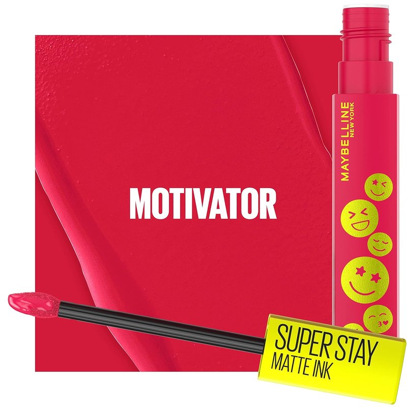 Maybelline Super Stay Matte Ink Liquid Lip Color - Long Lasting, Transfer Proof Lipstick | Motivator Red, 1 Count