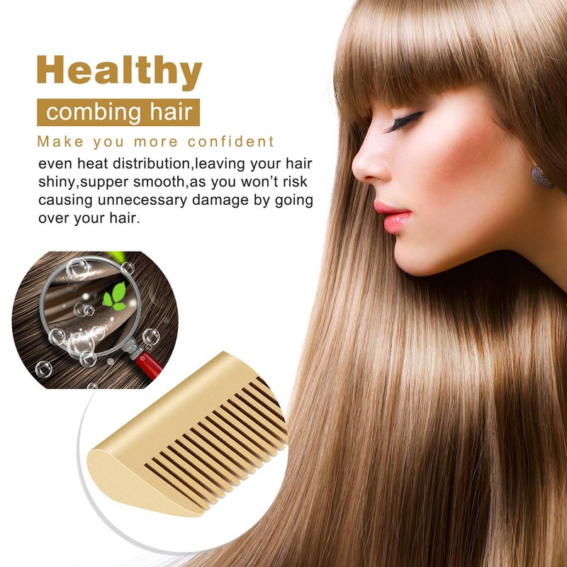 AIHOPESTO Electric Hot Comb Hair Straightener - Heat Pressing Comb Portable Curling Flat Iron Curlers High Heat Ceramic Press Comb - Professional Electrical Straightening Comb