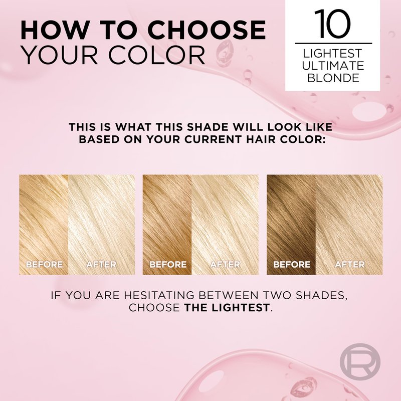 L'Oreal Paris Excellence Crème Permanent Hair Dye, Triple Care Hair Color with Hyaluronic Acid for 100% Gray Coverage, 10 Lightest Ultimate Blonde, 1 Kit (Packaging May Vary)