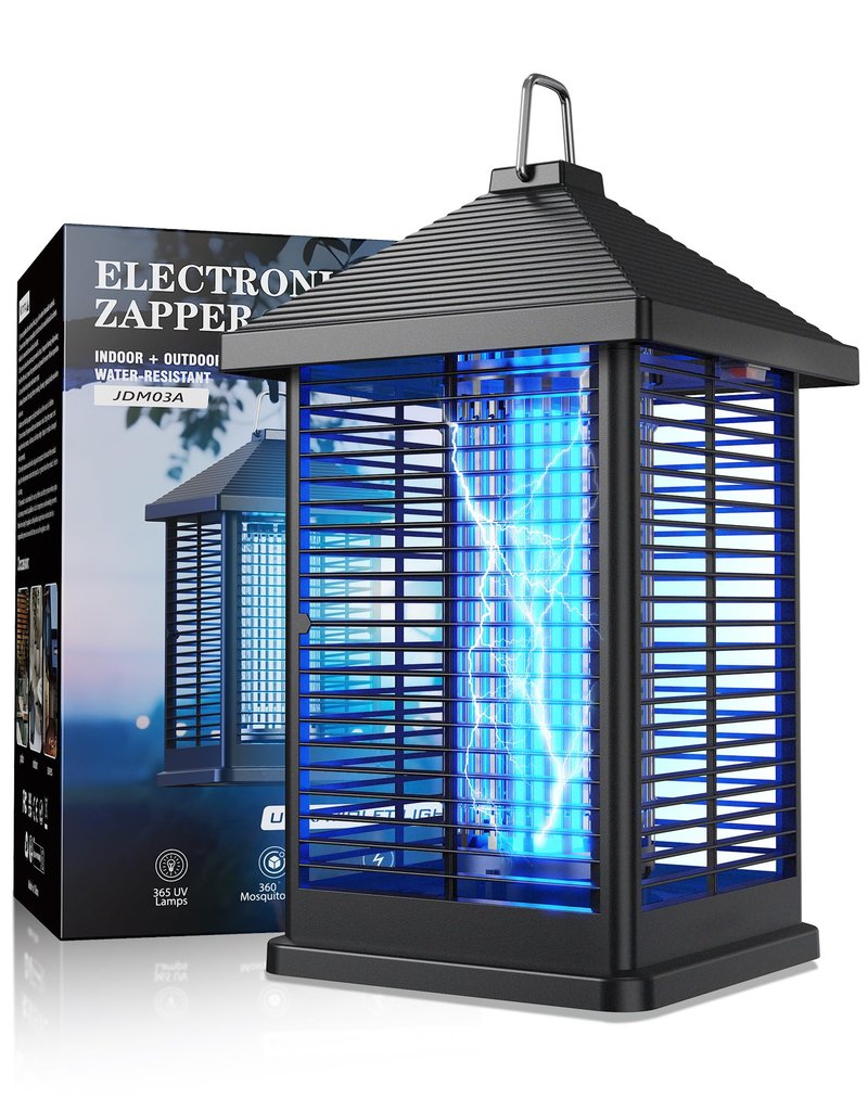 REOGLE Bug Zapper Indoor & Outdoor with Auto Smart Light Sensor, 4000V Electric Mosquito Zapper, Insect Fly Trapper, Covers 2100 sq ft, IPX4 Waterproof Mosquito Lamp for Patio, Garage, Backyard, Porch